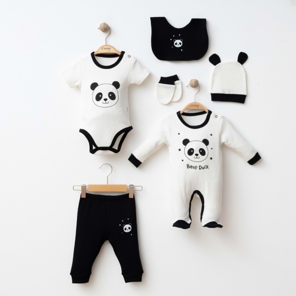 BEBE TK 1-3 AY 25221 ERKEK PANDA BASKILI 6 LI SET