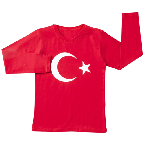 TİŞÖRT 9-10-11-12Y BAYRAKLI UZUN KOL
