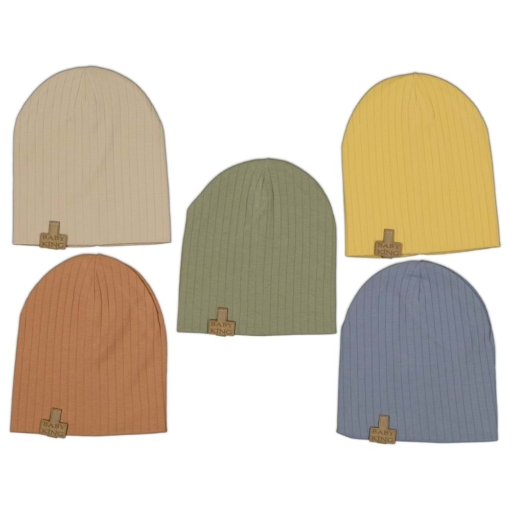 ŞAPKA- BERE 6-12 AY 6084 ERKEK PENYE RAPORLU ERKEK ŞAPKA